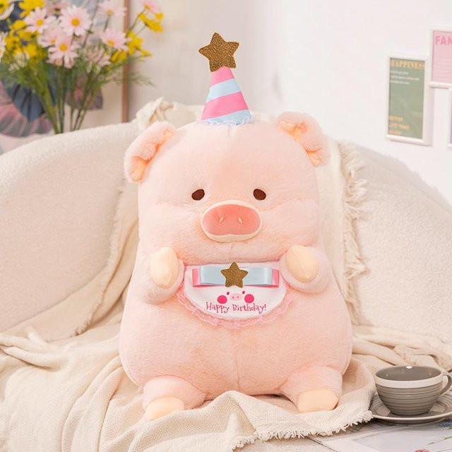 Kidsly Geburtstagsschwein Puppe, Plüsch, 40cm, ab 14 Jahre - Bild 1