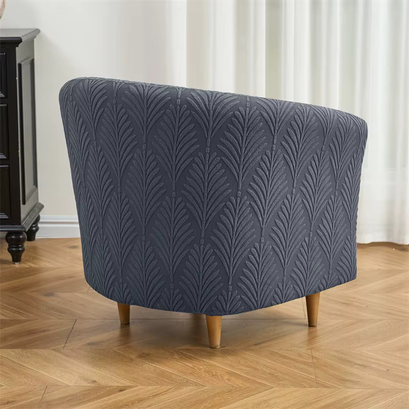 WANERQU Jacquard Clubsessel-Bezug im nordischen Stil, schmutzabweisender und dehnbare Sesselüberzug in Blau - Bild 2