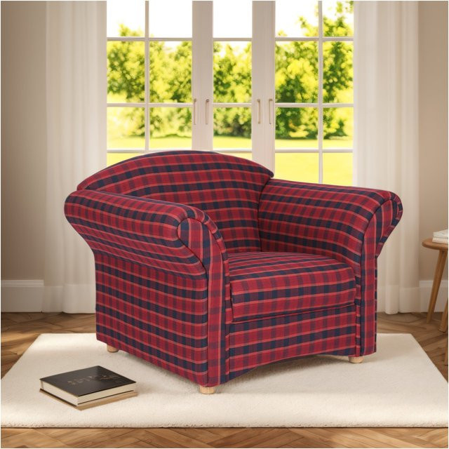 Polstersessel Loretta von Prestige Home in Rot Kariert, B/T/H: 110 x 84 x 84 cm - Bild 1