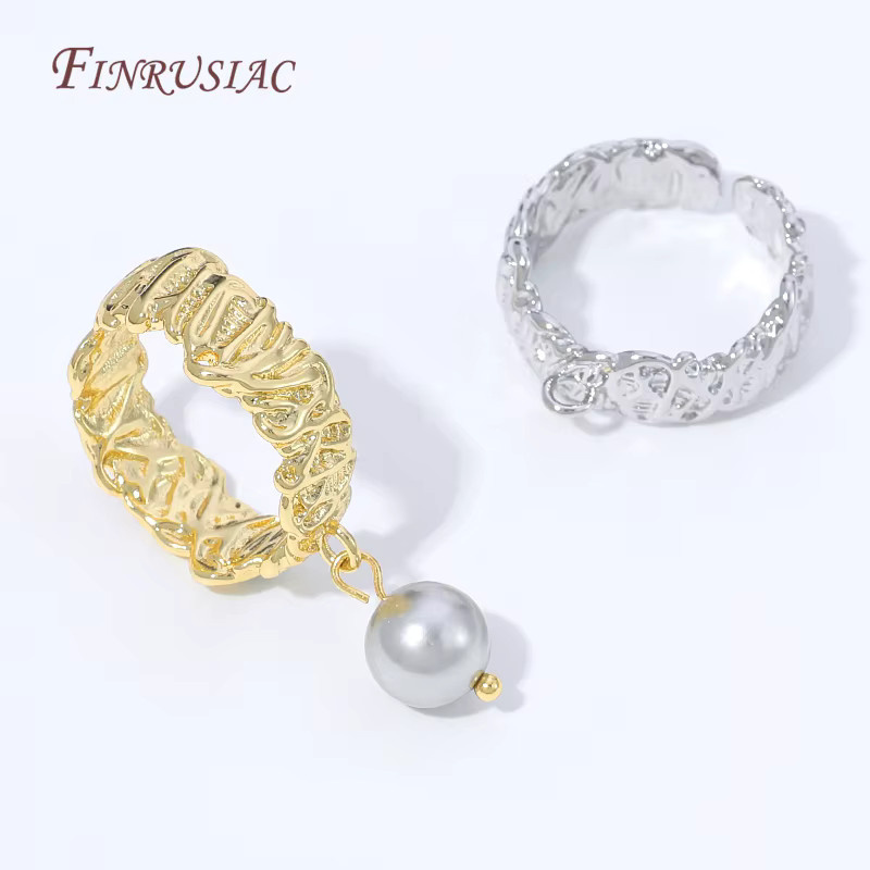 FINRUSIAC Ringrohling, 18K vergoldet, Messing, verstellbar, offen - Bild 1