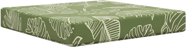 vidaXL Sofakissen für Draußen mit Blattdesign in Grün, B/T/H: 60 x 60 x 8 cm - Bild 1