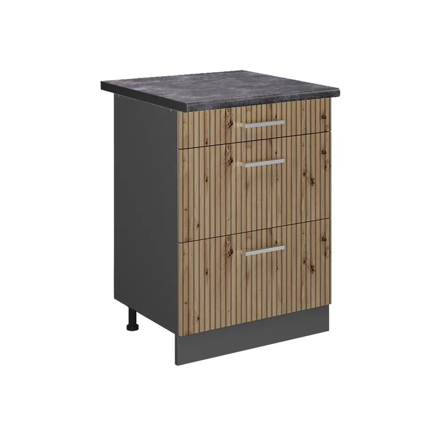 Vicco Küchenunterschrank R-Line Artisan-Eiche und Anthrazit mit Schubladen, B/T/H: 60 x 31,73 x 81,6 cm - Bild 2