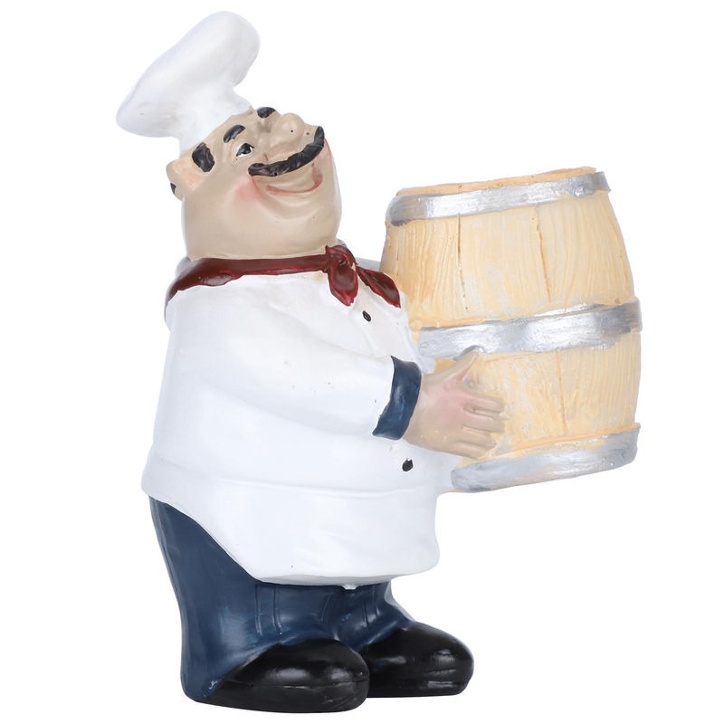 GoolRC Zahnstocherhalter Chef Statue aus Kunstharz in Weiß als Nordic Tischdekoration für Restaurants - Bild 2