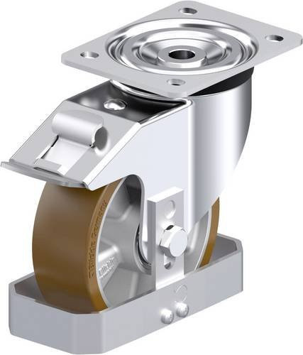 Blickle L-ALB 150K-FI-FS Stahlblech-Lenkrolle in Silber, Rad-Durchmesser: 150 mm, Tragfähigkeit: 400 kg - Bild 1