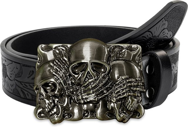 Mttzo Gürtel, Totenkopf, Legierung, Unisex - Bild 1