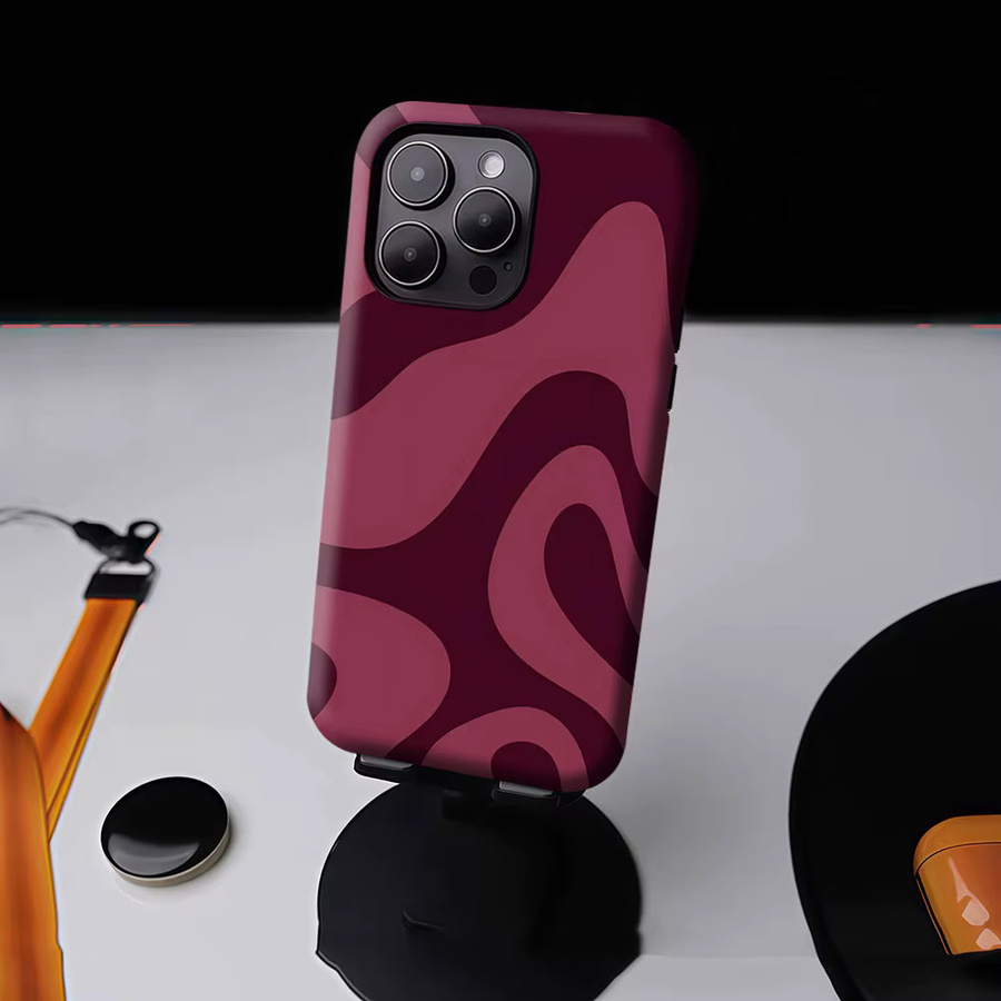 Aurbe Flow Case 2-in-1 MagSafe Hülle mit mattem Schutzfilm für iPhone 17 16 15 14 Plus Pro Max, Stoßfeste Hartschale, Burgunderrot - Bild 4
