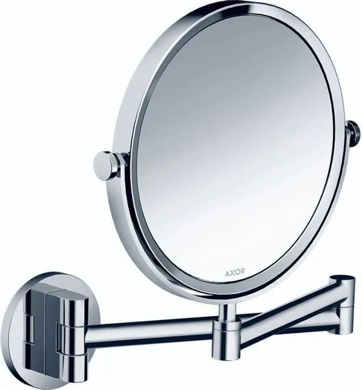 Hansgrohe Axor Universal Circular Rasierspiegel in Silber, wandmontierter Schwenkarm-Spiegel aus Metall und Glas mit 1,7-facher Vergrößerung, rund - Bild 1