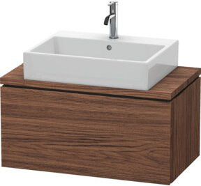 Duravit Waschtischunterschrank Compact L-Cube in Nussbaum dunkel, Wandmontage, B: 82 cm, T: 47,7 cm, H: 40 cm - Bild 1