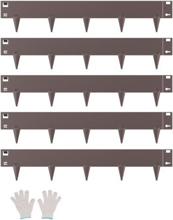VEVOR Rasenkante aus Stahl, 5er Pack, Braun, B/H/D: 99,0 x 18,1 x 1,5 cm - Bild 1