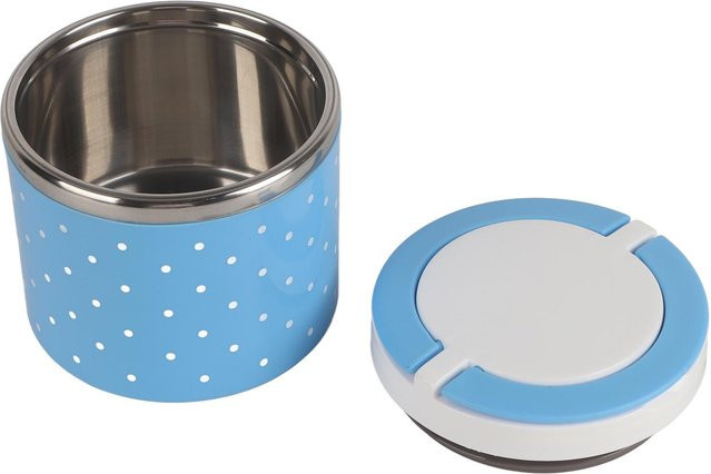Isolierte Thermo-Lunchbox von CosyHome aus Edelstahl in Grau, auslaufsicher und mit Snap-Lid-Verschluss - Bild 1