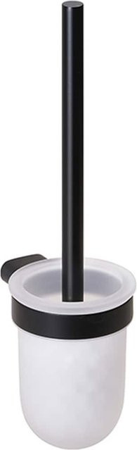 Brillantbad BORGANIC BLACK WC-Bürstengarnitur aus Edelstahl und Milchglas in Schwarz, Wandmontage, B/T/H: 12,2 x 9,5 x 36,0 cm - Bild 1
