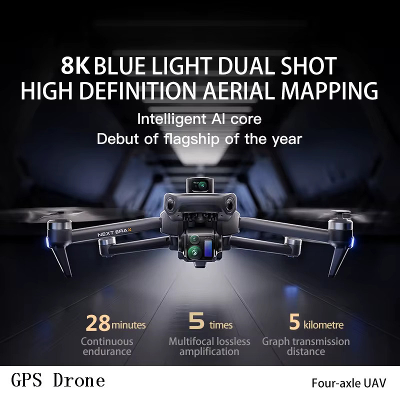 5KM GPS Quadcopter mit 8K Kamera, 3-Achsen Gimbal, Hindernisvermeidung und digitalem Touchscreen FPV RC Drohne mit Fernbedienung - Bild 3