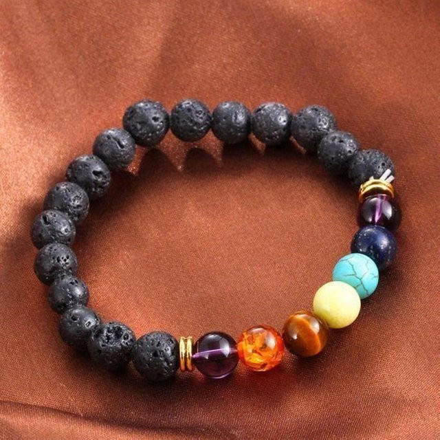 STEL ORA Armband, Lavastein, Perlen, brown, Unisex - Bild 1