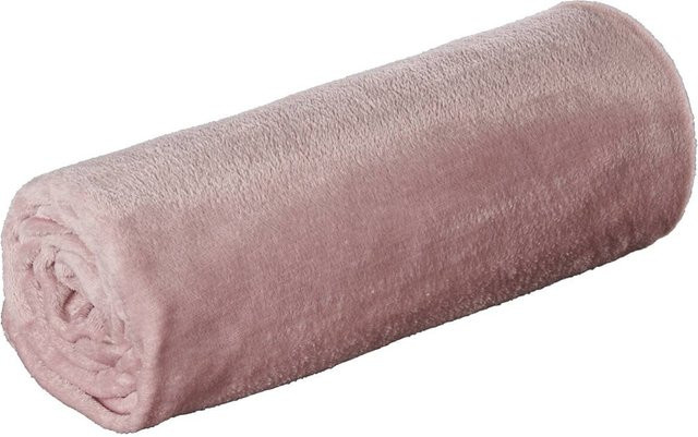 Flanelldecke Sensation in Altrosa aus Polyester, B/L: 130 x 160 cm - Bild 1