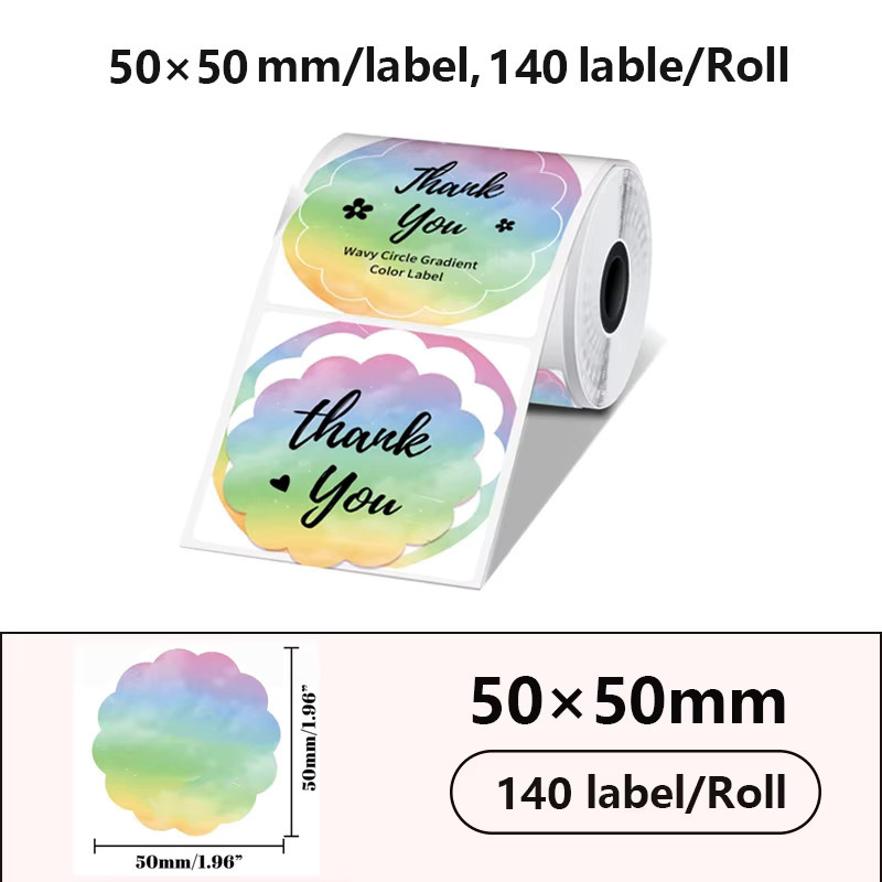 Phomemo M110 M200 Etikettenpapier selbstklebend, 1 Rolle, transparent, multipurpose Aufkleber für Barcode-Tags - Bild 1