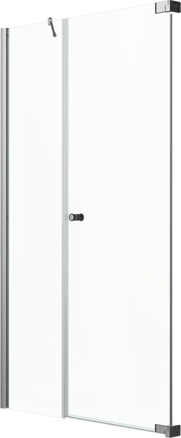 Dusch-Nischentür Brava Frame mit Festteil in Flucht, Farbe Chrom/Silber, Glas transparent, B: 100 cm, H: 200 cm, DIN R - Bild 1