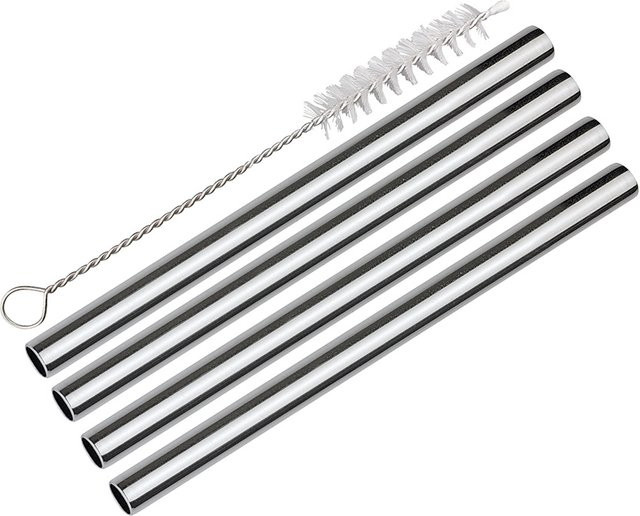 Trinkhalm-Set cilio PICCOLO in Silber, B/T/H: 19,5 x 6,2 x 8,0 cm - Bild 1