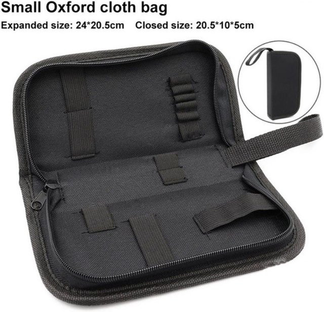 Vibratite Werkzeugtasche aus Oxford-Gewebe in Schwarz, wasserdichte Utility-Tasche für Elektriker und Reparaturarbeiten, B/T/H: 24,0 x 20,5 x 10,0 cm - Bild 1
