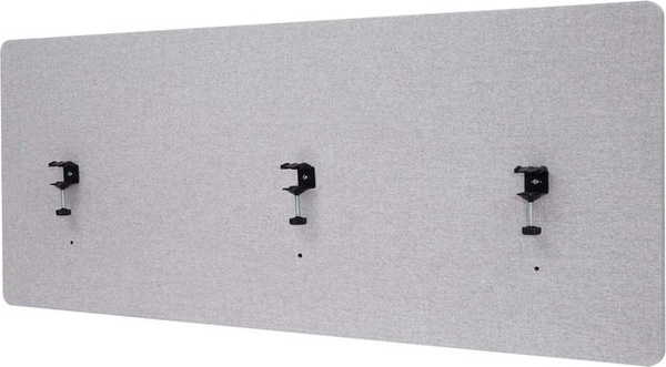 Proregal Akustik-Tischtrennwand als Büro-Sichtschutz und Pinnwand, grau, H: 60 cm, B: 160 cm, T: 2 cm