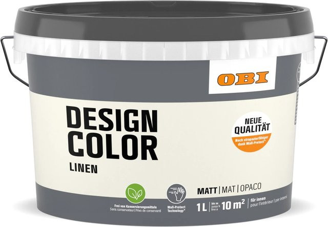 OBI Design Color 1 Dispersionfarbe in Beige für Mauerwerk, wasserbasiert - Bild 1