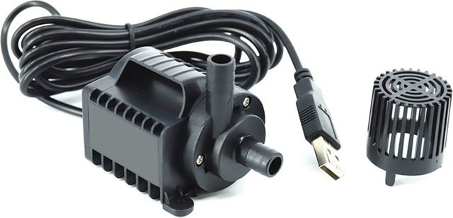 KEKA 5 V Tauchwasserpumpe in Schwarz, kleine Brunnenpumpe mit 0–600 l/h Förderleistung, 8 einstellbare Stufen und USB-Aufladung für deinen Pool - Bild 1