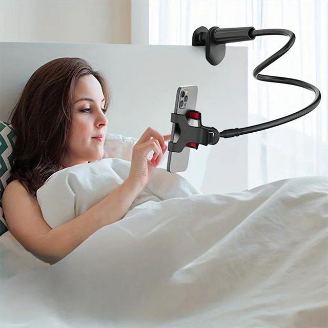 KTY Handy-Klemmhalterung mit flexiblem Schwanenhals und langem Arm, Schwarz, Länge: 75 cm - Bild 1