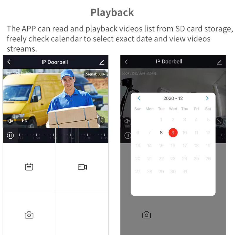 Asia-Teco Smart Doorbell-Kamera WLAN-IP-Video-Türklingel mit HD-Kamera und Tuya-App-Unterstützung sowie Alexa Echo Kompatibilität - Bild 3