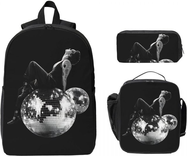 Fancy Style Studio Schultaschen Set für Kinder mit Rucksack, Federmäppchen und Brotdose in Schwarz - Bild 1