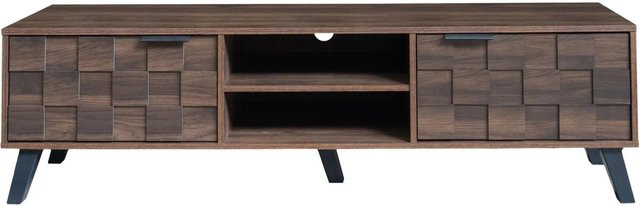 okwish TV Schrank in Braun mit Türen und offenen Fächern, B/T/H: 160,5 x 35,5 x 45 cm - Bild 1