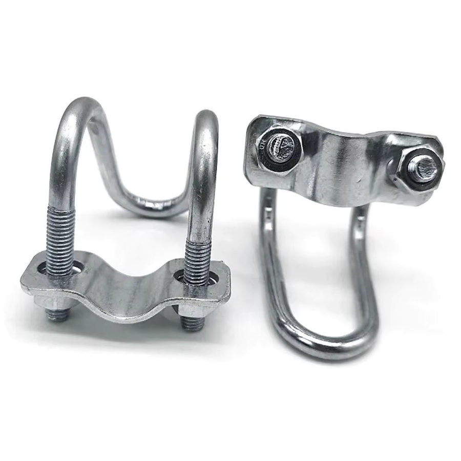 Verzinkte Doppel-U-Kreuzschraube als Gerüstklemme und Rohrklammer in Silber, M8 - Bild 3