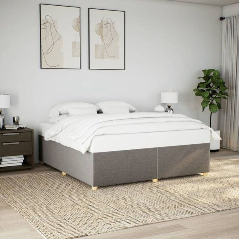 Polsterbett vidaxl in Taupe meliert mit Stoff und Kieferholz, B/T: 180 x 200 cm - Bild 1