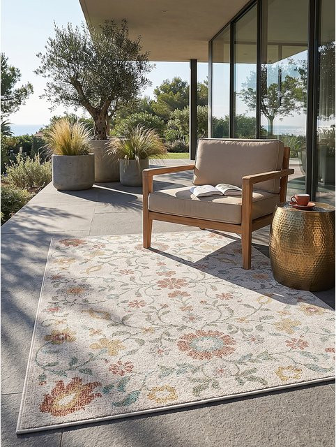Outdoor-Teppich Niederflor LIMMAT von Kadima Design in Creme, B/T: 200 x 290 cm - Bild 1