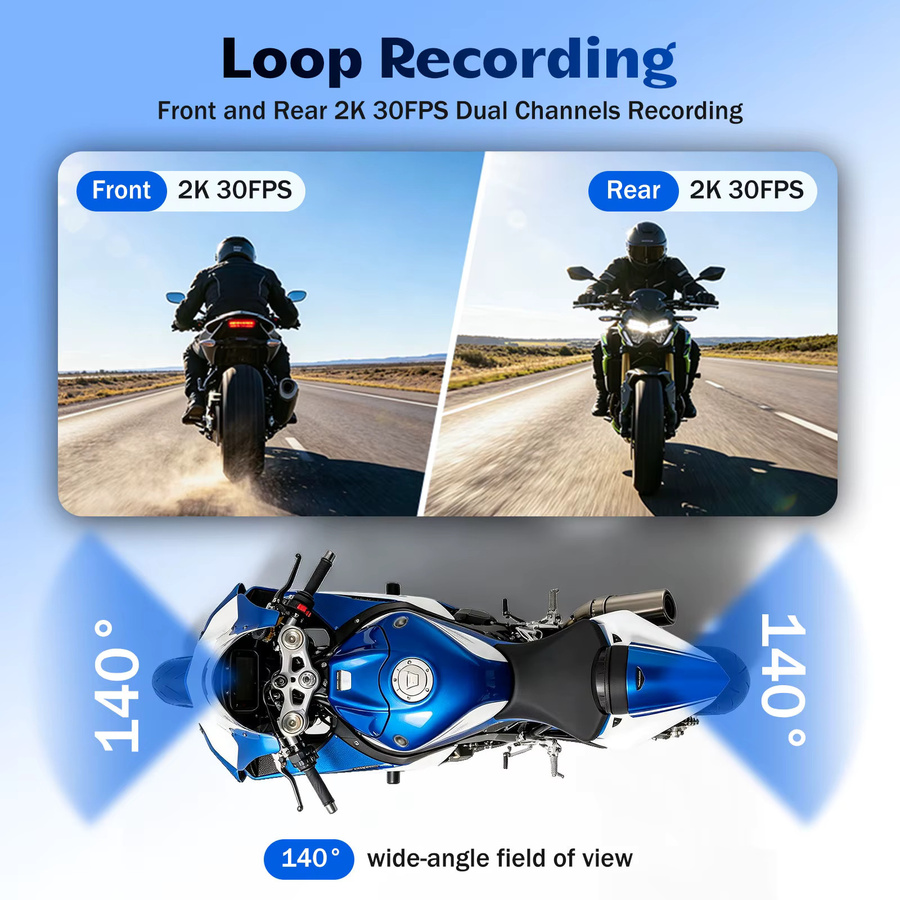 LBW Motorrad CarPlay System mit GPS-Navigation, zwei Kameras und TPMS in Schwarz - Bild 5