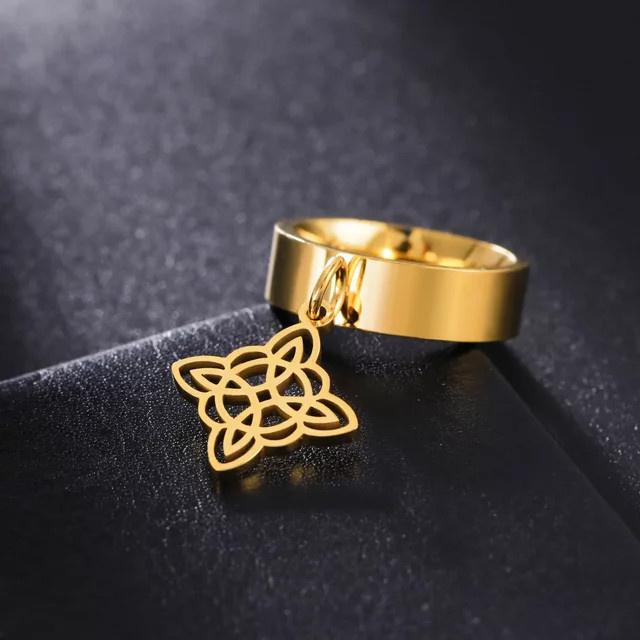 Skyrim Anhänger, Edelstahl, Gold, Damen - Bild 1