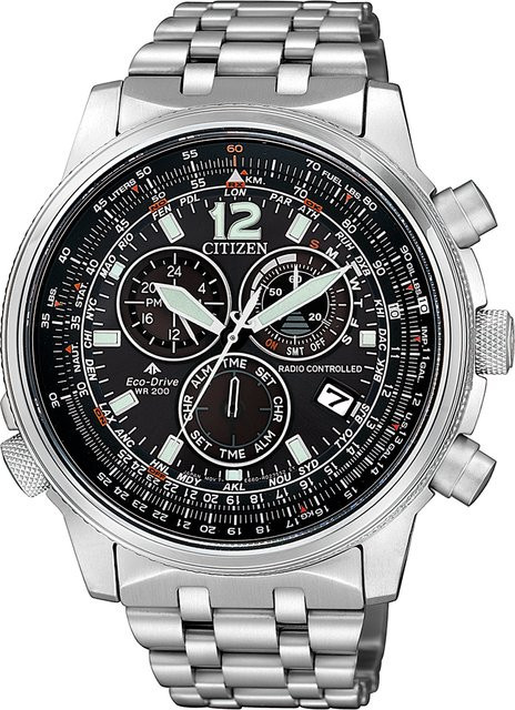 Citizen Promaster Sky Chronograph, Solar, Edelstahl, Schwarz, 43 mm, Herren - Bild 1