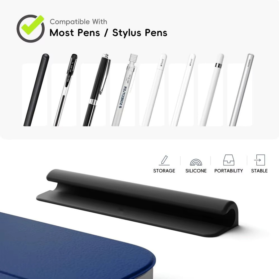 Selbstklebender Silikon-Bleistifthalter als Anti-Verlust-Halterung für Tablet-Stylus und Federmäppchen in einfarbigem Design - Bild 4