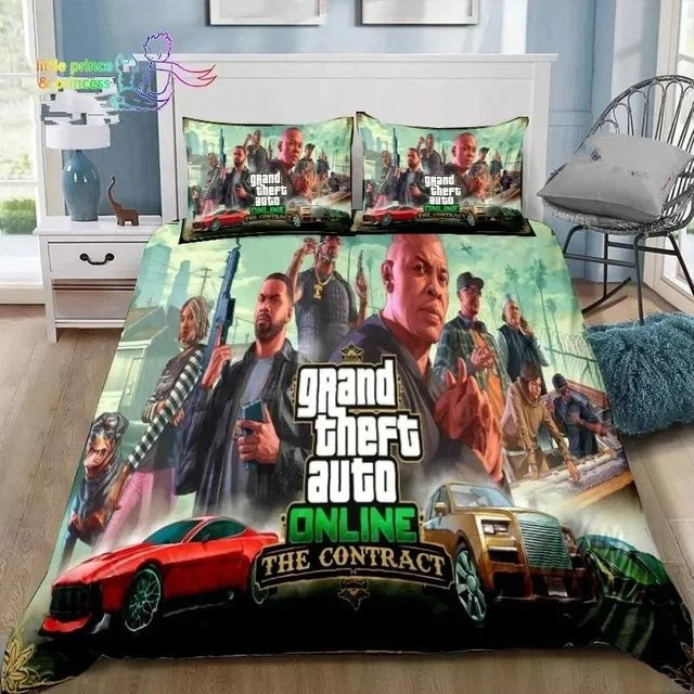 Bettwäsche Set Grand Theft Auto GTA mit 3D-Druck aus Mikrofaser, Mehrfarbig, B/H: 173 x 218 cm - Bild 1
