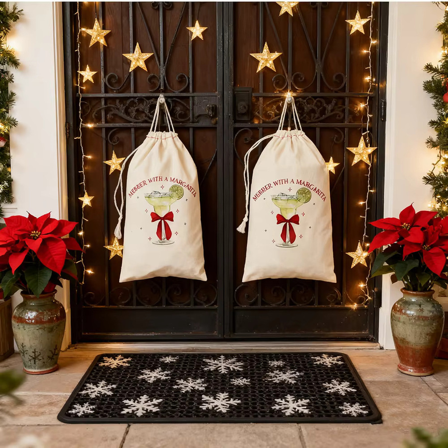 5-teiliges Weihnachts-Geschenkset mit Margarita-Motiv und Feliz Navidad Aufdruck, weiße Party-Dekoration und Goodie-Taschen für Neujahr und Feiertage - Bild 4