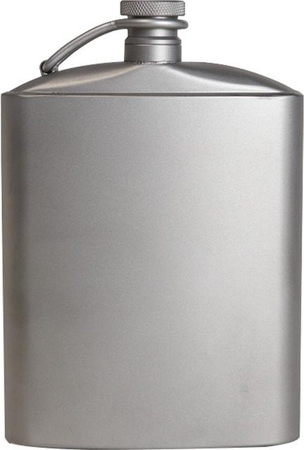 Silverant Titan-Flasche für Wein, flacher Hip Flagon mit Schraubverschluss und Clip, Silber, 200 ml - Bild 1