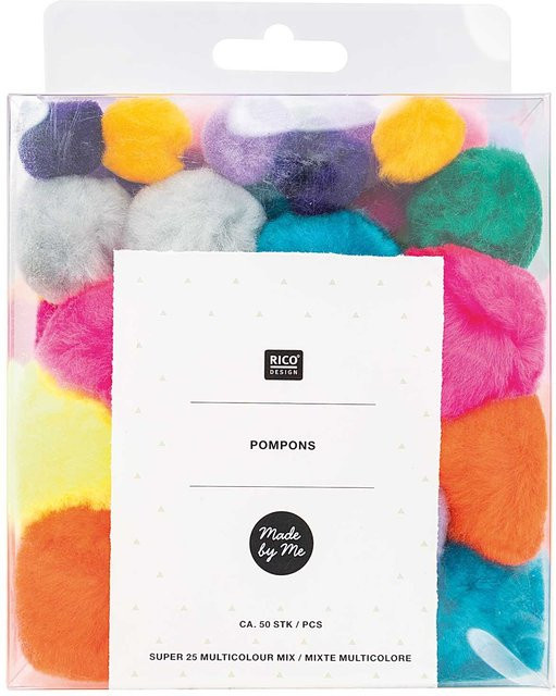 Rico Design Pompons in buntem Mix, 50 Stück - Bild 1