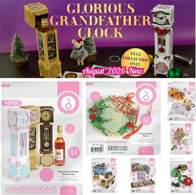 Tonic Stanzform-Set Festive Foliage mit Weihnachts-Camper-Van und Weidenornament, transparent für Karten und Scrapbooks - Bild 1