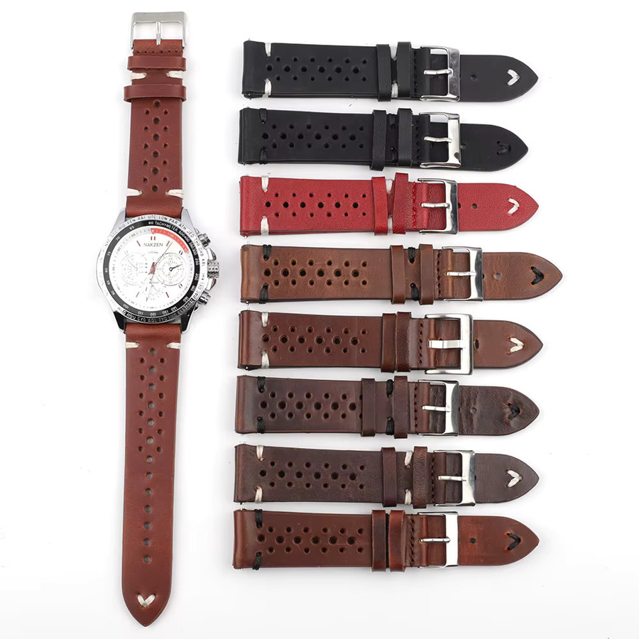 onthelevel Uhrenarmband Leder, Vintage, kaffeebraun, Herren - Bild 2