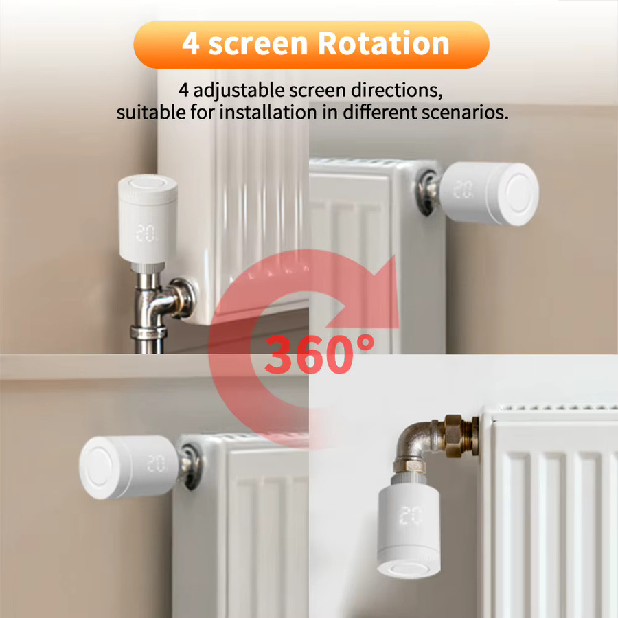 Tuya Zigbee 3.0 Smart Thermostatventil für Heizkörper in Weiß mit Temperaturregler und Google Home Integration - Bild 2