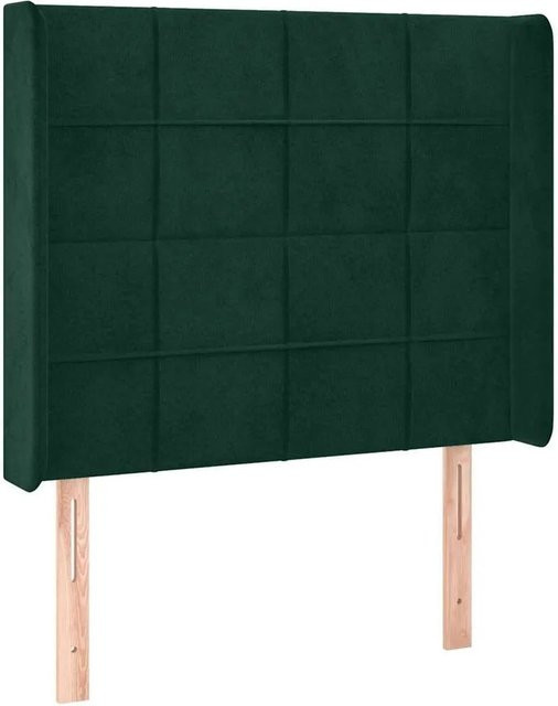 vidaXL Kopfteil mit Ohren in Dunkelgrün aus Samt, B/T/H: 103 x 16 x 128 cm - Bild 1