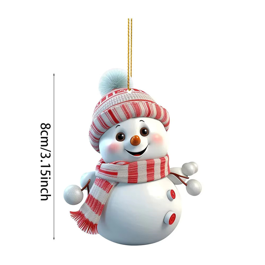 Runtow 5er Set Weihnachts-Anhänger mit Schneemann-Figuren zur Dekoration für den Weihnachtsbaum und das Neujahr - Bild 3