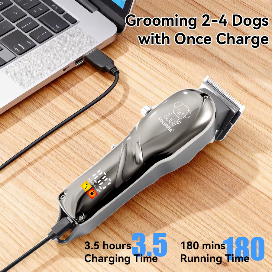 Solimpia Elektrischer Tierhaarschneider für Hunde und Katzen, Schwarz, USB-Aufladung - Bild 6