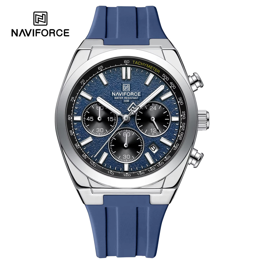 Naviforce Chronograph, Quarz, Edelstahl, Schwarz, Herren - Bild 4
