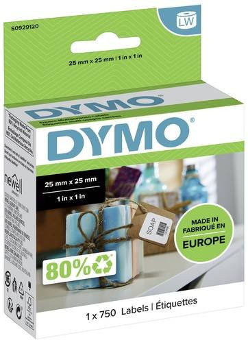 DYMO LabelWriter Vielzweck-Etiketten aus Papier, Weiß, B/H: 2,5 x 2,5 cm, 750 Stück - Bild 1