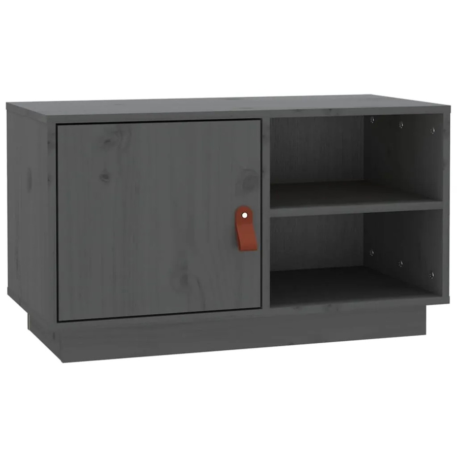 vidaXL TV-Schrank aus massivem Kiefernholz in Grau, rustikaler Stil, B/T/H: 70 x 34 x 40 cm - Bild 2