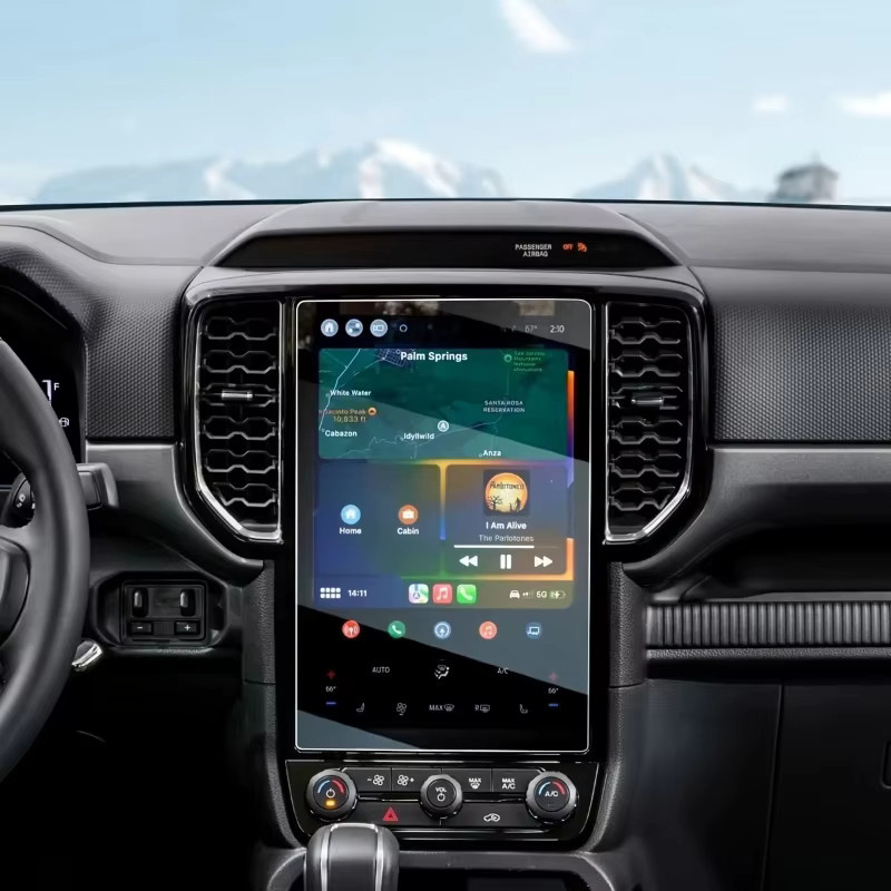 Suetlcoity Displayschutzfolie aus gehärtetem Glas für Ford Ranger Everest 2023–2026, transparent, für 10 Zoll und 12 Zoll Navigations-Touchscreens - Bild 2